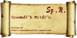 Szedmák Milán névjegykártya