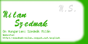 milan szedmak business card
